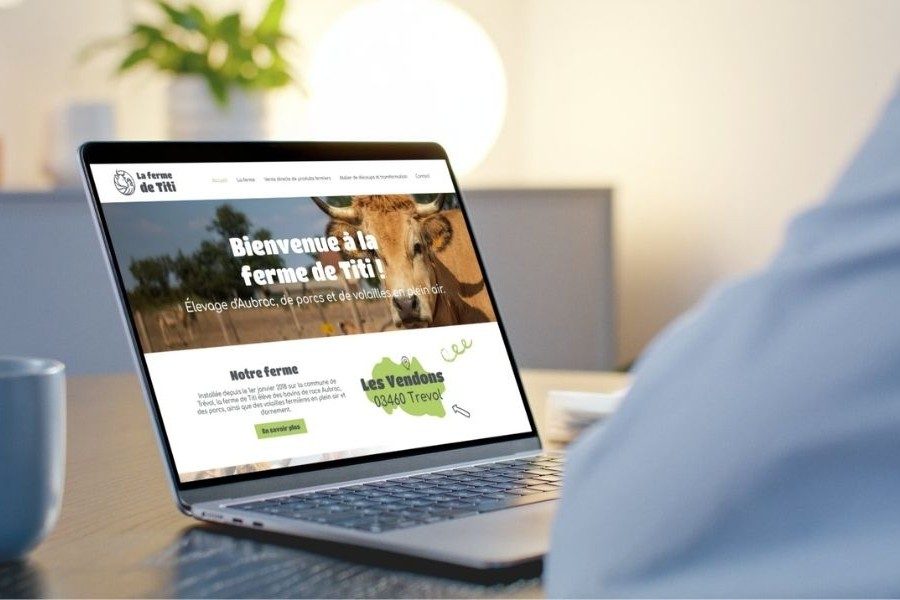 Site internet de La Ferme de Titi, réalisé par la communication Cerfrance Terre d'Allier